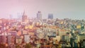 Istanbul cityscape in Turkey with Galata Tower, 14th-century city landmark in the middle Royalty Free Stock Photo