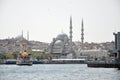 Istanbul cityscape view of Blue Mosque, ferries & buildings from the Bosporus, Turkey Royalty Free Stock Photo