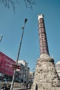 Istanbul. Column of Constantine, hooped ancient roman column cemberlitas in istanbul established during byzantine time Royalty Free Stock Photo