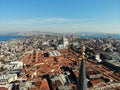 Istanbul, culture and historical capital of Turkey. Aerial photo from above. City view and landscape photo by drone. Moscue Royalty Free Stock Photo