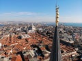 Istanbul, culture and historical capital of Turkey. Aerial photo from above. City view and landscape photo by drone. Moscue Royalty Free Stock Photo