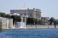Istanbul Dolmabahce Palace overlooks Bosphorus waterfront Royalty Free Stock Photo
