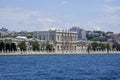 Istanbul Dolmabahce Palace overlooks Bosphorus waterfront Royalty Free Stock Photo