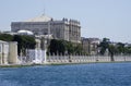 Istanbul Dolmabahce Palace overlooks Bosphorus waterfront Royalty Free Stock Photo
