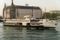 Istanbul and the ferry. famous ferries of istanbul known as vapur. public transportation over sea.