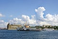 Istanbul ferry and Haydarpasa railway station Royalty Free Stock Photo