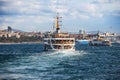 ISTANBUL - Ferryboat in Istanbul Turkey transporting people from europe to the Asia. Royalty Free Stock Photo