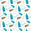 seamless istanbul galata tower pattern and background vector illustration