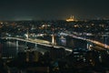 Istanbul and Golden Horn view at night from Galata Tower Royalty Free Stock Photo