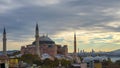 Istanbul Hagia Sofia with view of Istanbul city skyline time lapse in Turkey, timelapse 4K