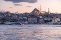 Istanbul Hagia Sophia mosque with city panorama and Golden Horn