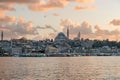 Istanbul Hagia Sophia mosque with city panorama and Golden Horn