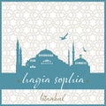 istanbul hagia sophia mosque logo, icon and symbol vector illustration