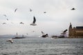 Istanbul, Haydarpasa railway station and foggy morning dancing Royalty Free Stock Photo