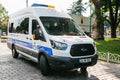 Istanbul, July 15, 2017: police car in Sultanahmet Square in Istanbul. Strengthening of security measures during the