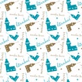 seamless istanbul maiden tower pattern and background vector illustration Royalty Free Stock Photo