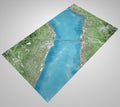 Istanbul map, satellite view, city, Turkey, close up of the city, Bosphorus Bridge, Royalty Free Stock Photo