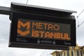 Istanbul metro sign by day, closeup Royalty Free Stock Photo