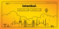 Istanbul Modern Web Banner Design with Vector Linear Skyline