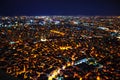 Istanbul at night, street lights, panoramic view. Royalty Free Stock Photo