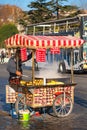 ISTANBUL - NOV, 23: Man with a colorful cart selling fresh roast