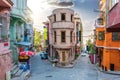 Istanbul old streets in Balat district, Turkey Royalty Free Stock Photo