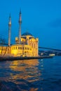 Istanbul Ortakoy Mosque and Bosphorus Bridge Royalty Free Stock Photo