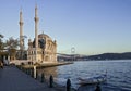 Istanbul, Ortakoy mosque, the center of the Bosphorus Royalty Free Stock Photo