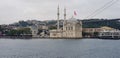 Istanbul Ortakoy Mosque and its surrounding entertainment venues, places to visit in Istanbul, historical places of Istanbul Royalty Free Stock Photo