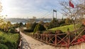 Istanbul Otagtepe Park and the Fatih Sultan Mehmet bridge, Turkey Royalty Free Stock Photo