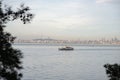 Istanbul Panorama and ferry from the Shore Royalty Free Stock Photo