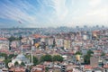 Istanbul panorama, panoramic view old houses on the slope district, Turkey Royalty Free Stock Photo