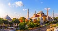 Istanbul panorama, view on the Hagia Sophia museum complex