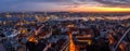 Istanbul panoramic photo. The landscape of sunset over the city Royalty Free Stock Photo