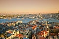 Istanbul Panoramic Sunset Royalty Free Stock Photo