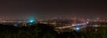 Istanbul panoramic view at night. Bosphorus Bridge and cityscape of Istanbul Royalty Free Stock Photo