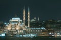 Istanbul photo. Eminonu New Mosque or Yeni Cami at night Royalty Free Stock Photo