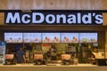 Istanbul Sabiha Gokcen Airport - February 2020. Storefront of McDonald`s restaurant