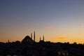 Istanbul silhouette. Islamic or Ramadan concept photo. Suleymaniye Mosque Royalty Free Stock Photo
