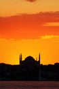 Istanbul Silhouette At Sunset Royalty Free Stock Photo