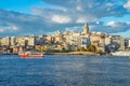 Istanbul skyline with Galata Tower in Istanbul, Turkey