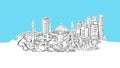 Istanbul Skyline Panorama Vector Sketch