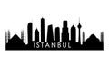 Istanbul skyline silhouette.