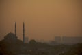 Istanbul skyline at sunset