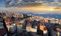 Istanbul skyline at sunset, Turkey