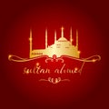 istanbul sultan ahmed mosque logo, icon and symbol vector illustration