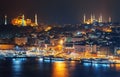 ISTANBUL. Sultanahmet night during night from the Marmara sea.