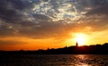 Istanbul Sunset Panorama Royalty Free Stock Photo