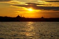 Istanbul Sunset and Sea Royalty Free Stock Photo