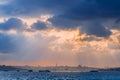 Istanbul at sunset, Turkey. A boat trip on the Bosphorus at sunset. Concept of nice traveling and vacation in Istanbul